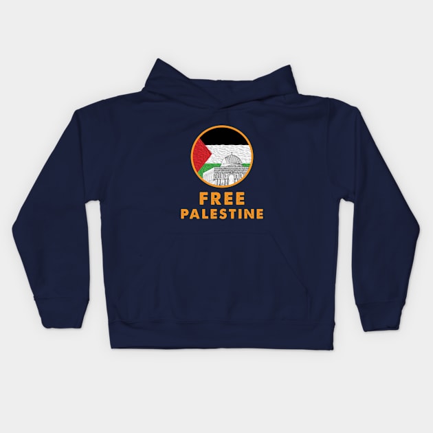 Free Palestine Kids Hoodie by ZUNAIRA